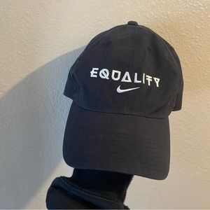 VINTAGE Nike Equality Hat Strapback Black Adjustable Adult Swoosh Heritage 86